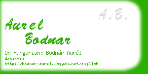 aurel bodnar business card
