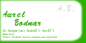 aurel bodnar business card